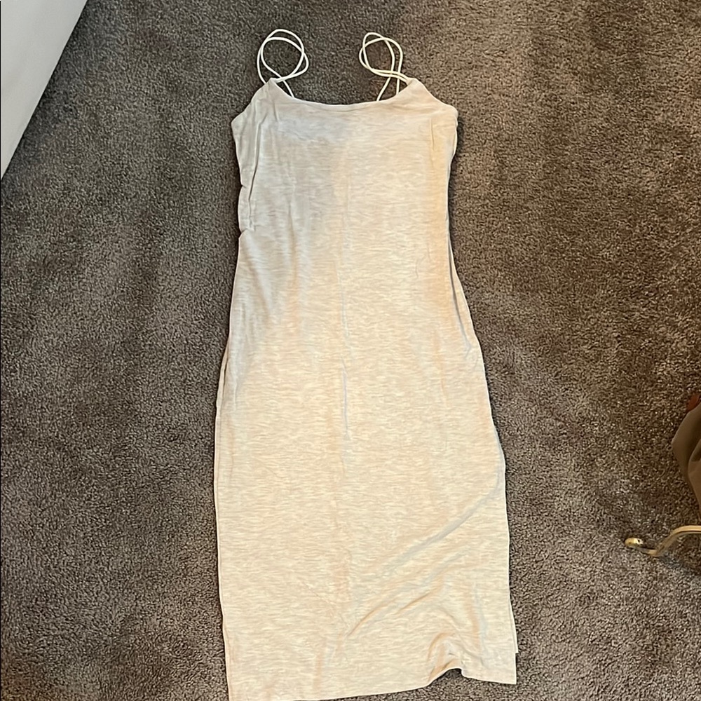 Elegant Cream Spaghetti Strap Dress